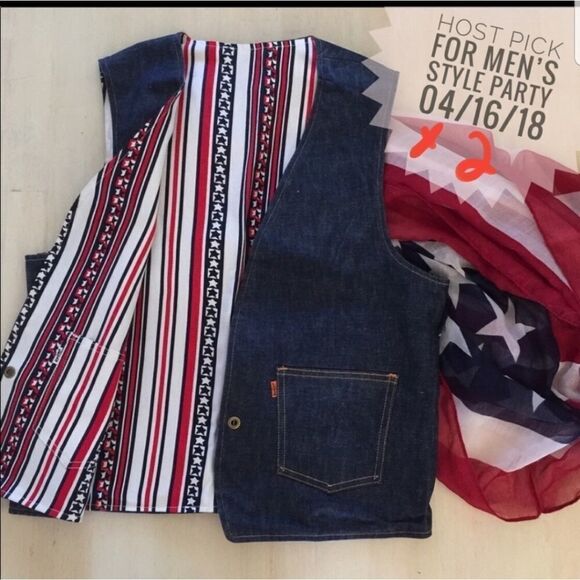 NOS Rare Levi's Vintage MC Reversible Vest Medium - Picture 3 of 5